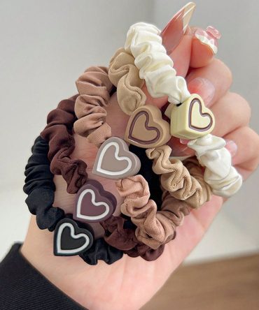 Kawaii Heart Sausage Hair Ties - 5 Piece Set